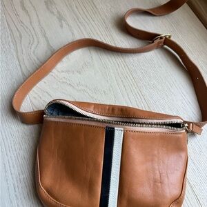 Clare V Tan and Black Crossbody Bag